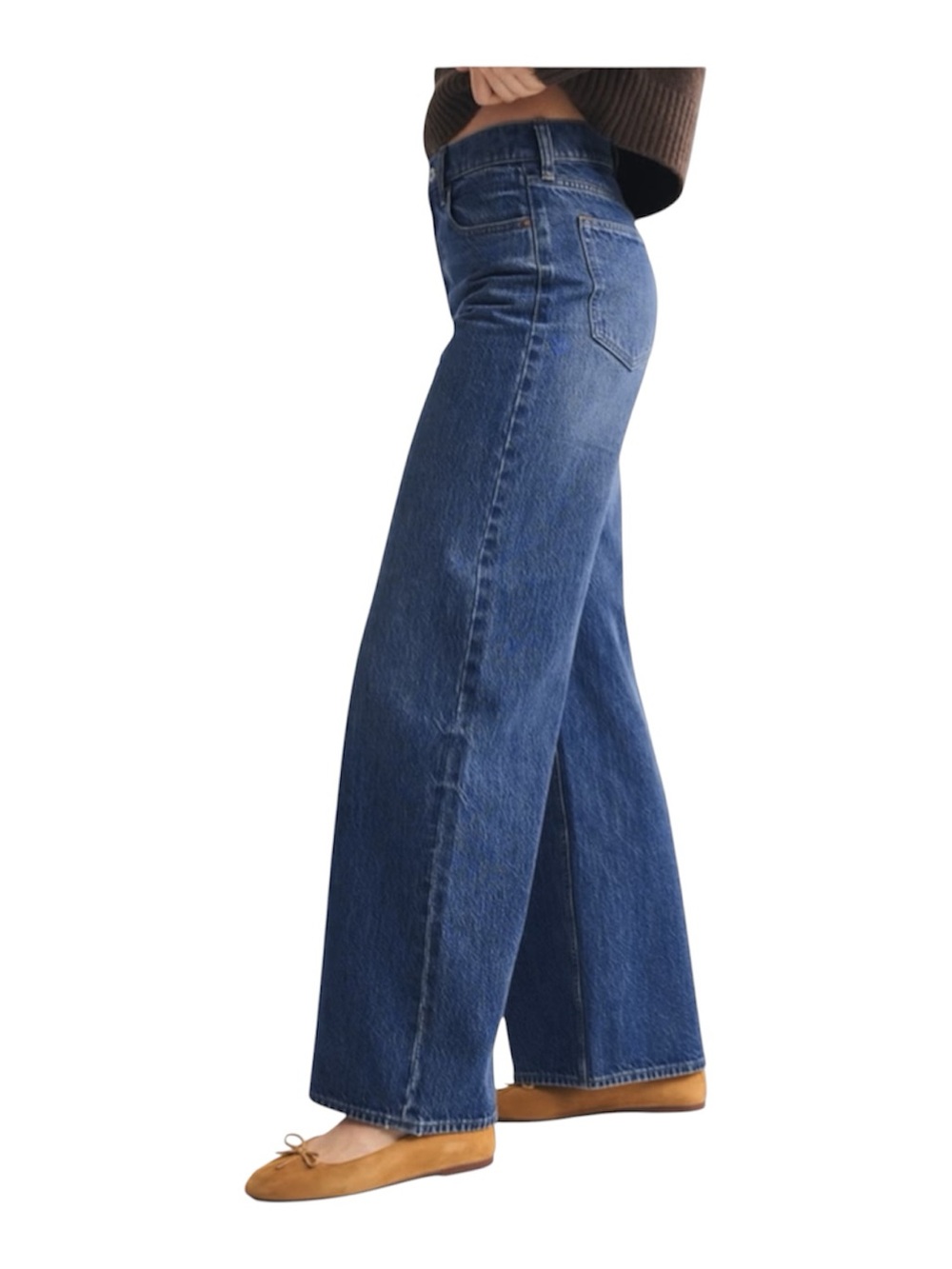 Abercrombie & Fitch Wide-Leg Jeans in Dark Blue Wash Size 25 Regular - Picture 5 of 11